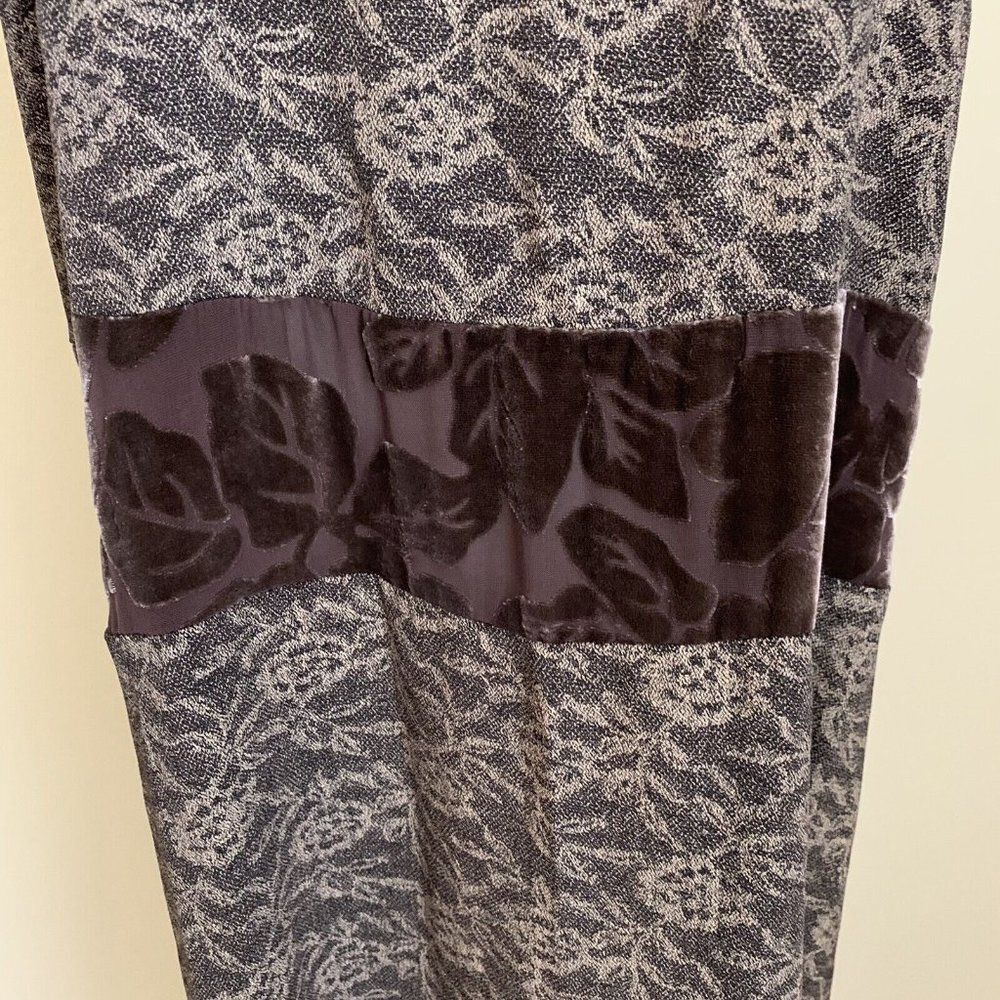Citron Santa Monica Brown Rayon Silk Velvet Burnout Sleeveless Maxi Dress Sz M - Picture 3 of 9